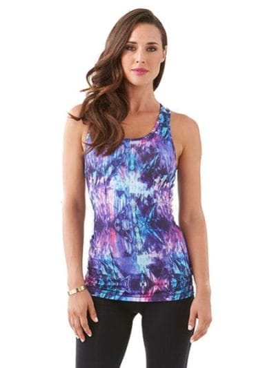 Fitness Mania - Bayse Kaleidoscope Womens Training Racer Tank Top - Purple/Blue