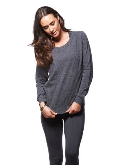 Fitness Mania - Bayse Slouch Crew Womens Training Sweater - Charcoal