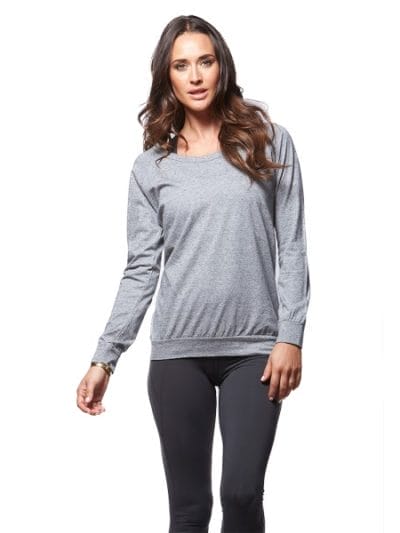 Fitness Mania - Bayse Slouch Crew Womens Training Sweater - Grey