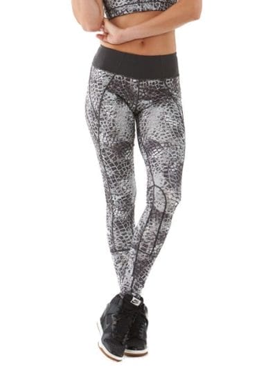Fitness Mania - Bayse Snake Print Full Length Womens Training Tights - Grey Snake Print