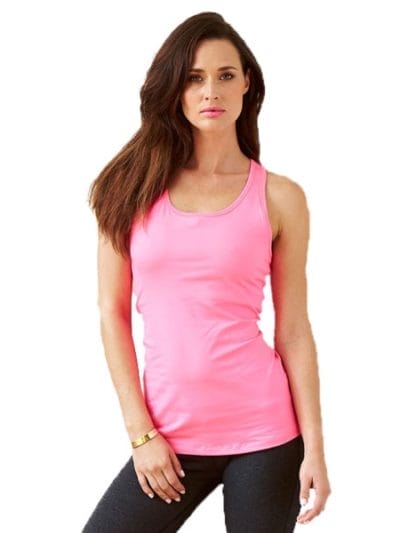Fitness Mania - Bayse Studio Racer Shelf Bra Womens Training Tank - Pink