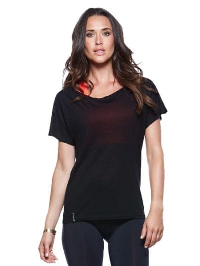 Fitness Mania - Bayse Tencel Batwing Womens Training T-Shirt - Black