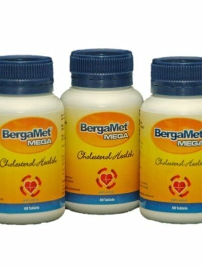 Fitness Mania - BergaMet Mega +O New Formula - Cholesterol & Blood Sugar Support - 3 Bottles - 180 Tablets
