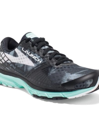 Fitness Mania - Brooks Launch 3 - Womens Running Shoes - Black/White/Green