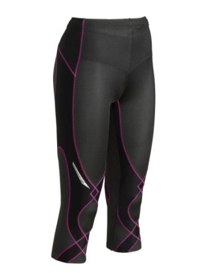 Fitness Mania - CW-X Stabilyx Womens Supportive Performance 3/4 Running Tights - Black/Raspberry