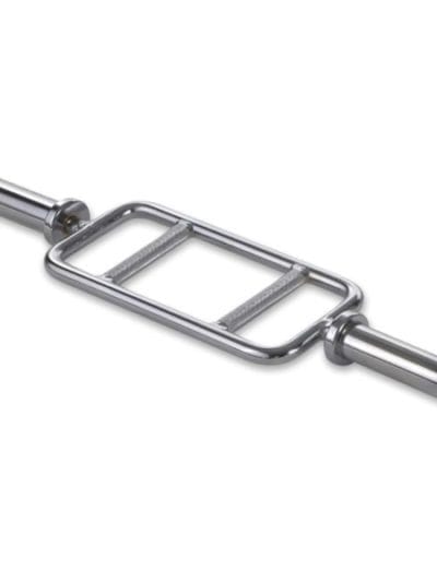 Fitness Mania - Chrome Olympic Tricep Bar Barbell Heavy Duty with Spring Collars