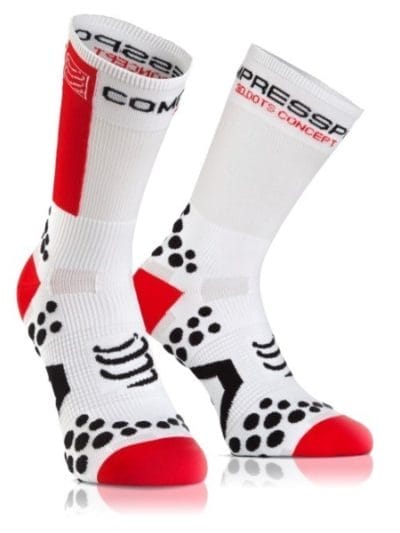 Fitness Mania - Compressport Cycle Socks - White/Red