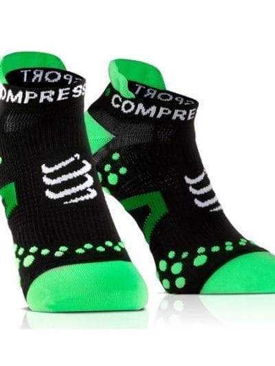 Fitness Mania - Compressport Low Cut Running Socks - Black/Green