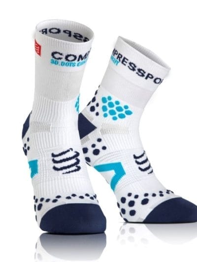 Fitness Mania - Compressport Running Socks - White/Blue