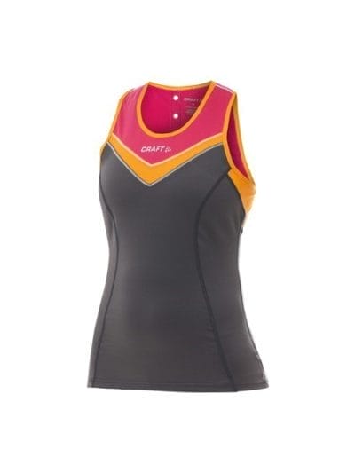 Fitness Mania - Craft Active Bike Womens Cycling Singlet - Black/Red/Orange