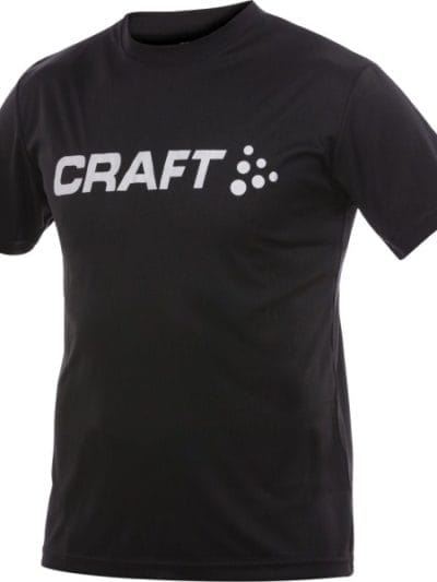Fitness Mania - Craft Active Run Logo - Mens Running T-Shirt - Black