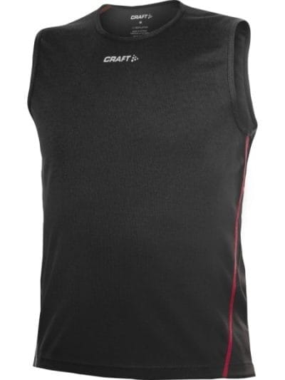 Fitness Mania - Craft Active Run Mens Sleeveless Top - Black/Core Red