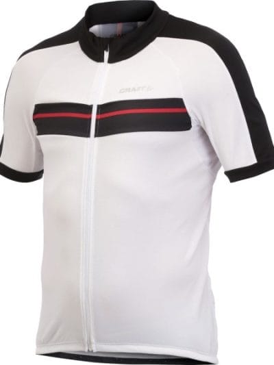 Fitness Mania - Craft Classic Mens Cycling Jersey - White/Black/Red