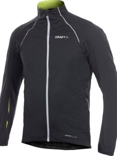 Fitness Mania - Craft Elite Bike Mens Cycling Wind Jacket - Black/White/Green