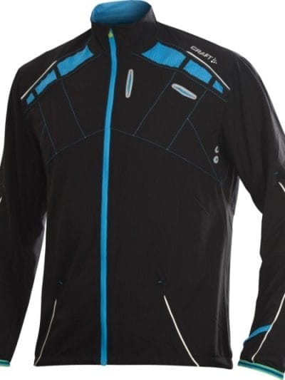 Fitness Mania - Craft Elite Run - Mens Running Jacket - Black/Blue