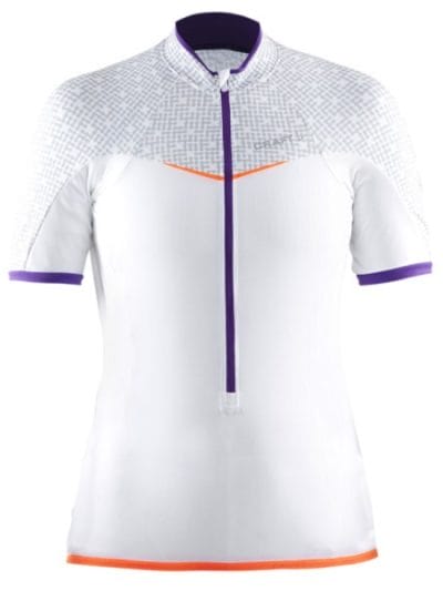 Fitness Mania - Craft Free Womens Cycling Jersey - White/Lilac/Flourange