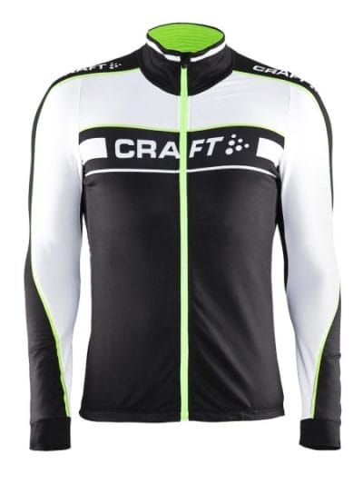 Fitness Mania - Craft Grand Tour Mens Cycling Long Sleeve Jersey - Black/White/Gecko