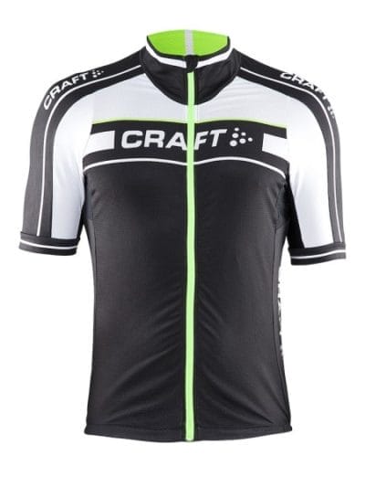 Fitness Mania - Craft Grand Tour Mens Cycling Short Sleeve Jersey - Black/White/Gecko