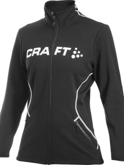 Fitness Mania - Craft Logo Full Zip Womens Running/Cycling Jacket - Black/White
