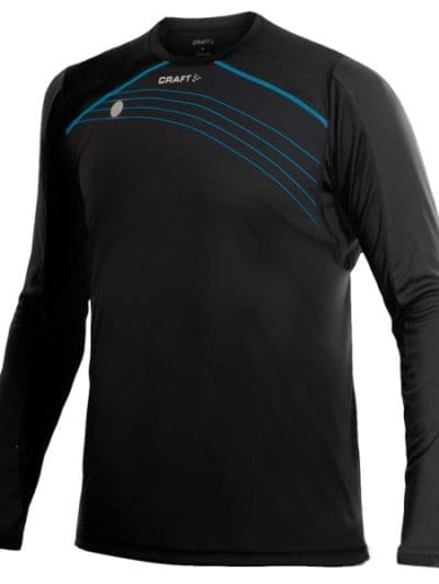 Fitness Mania - Craft Performance Run Mens Long Sleeve T-Shirt - Black/Focus/White