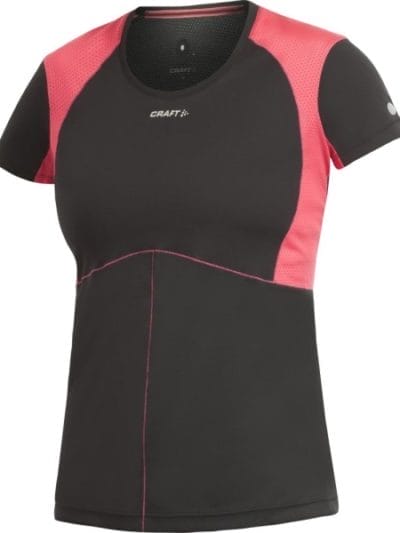 Fitness Mania - Craft Performance Run Womens Light T-Shirt - Black/Cheer