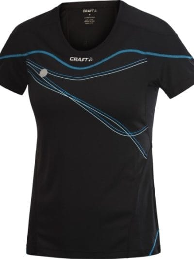 Fitness Mania - Craft Performance Run Womens Light T-Shirt - Black/Flame