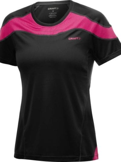 Fitness Mania - Craft Performance Run Womens Light T-Shirt - Black/Russian Rose