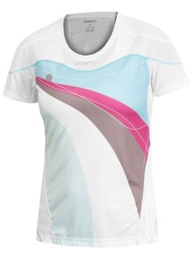 Fitness Mania - Craft Performance Run Womens Light T-Shirt - White/Blue/Pink