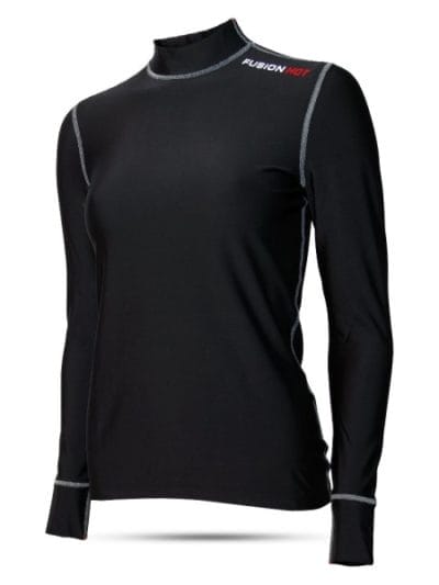 Fitness Mania - Fusion Hot Womens Long Sleeve Thermal Running Shirt - Black