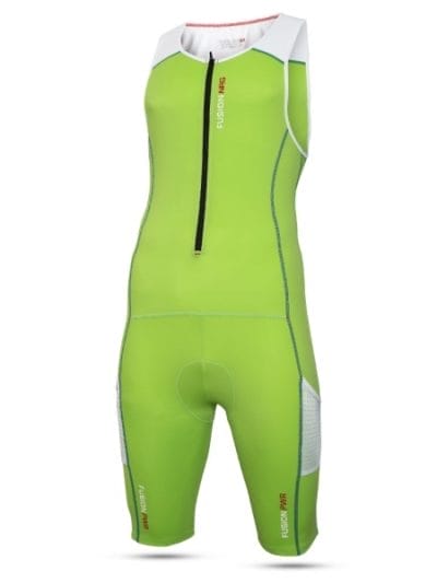 Fitness Mania - Fusion Multisport Unisex Compression Triathlon Suit - Front Zip - Green