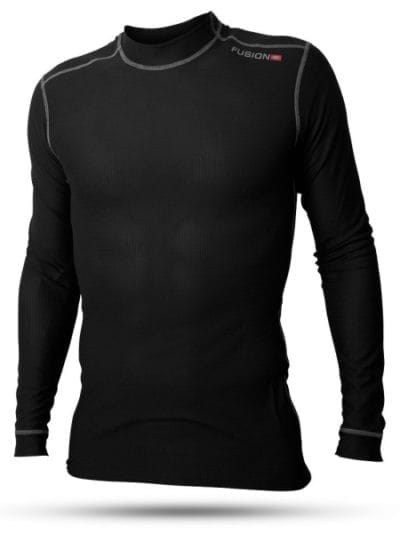 Fitness Mania - Fusion Vent Mens Long Sleeve Base Layer Shirt - Black