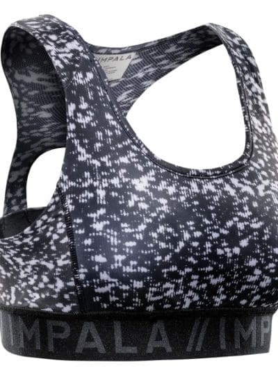 Fitness Mania - Impala CR-1 Crop Womens Sports Bra - Black Speckle
