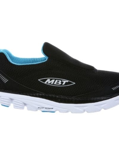 Fitness Mania - MBT Speed 16 Slip On - Womens Running Shoes - Black/Sky Blue/White