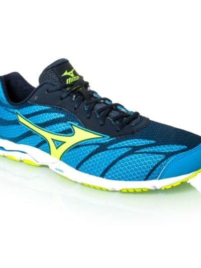 Fitness Mania - Mizuno Wave Hitogami 3 - Mens Running Shoes - Blue/Safety Yellow