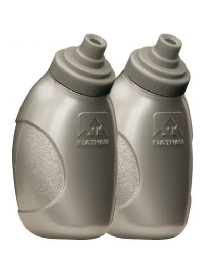 Fitness Mania - Nathan 8oz Tru-Flex Drink Flask With Race Cap - 2 Pack - Silver