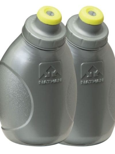 Fitness Mania - Nathan Two Pack 10oz Flask With Push Pull Cap - Silver
