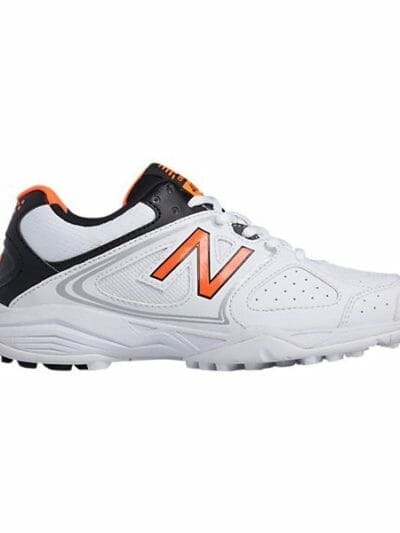 Fitness Mania - New Balance 4020 - Kids Cricket Shoes - White/Orange/Black