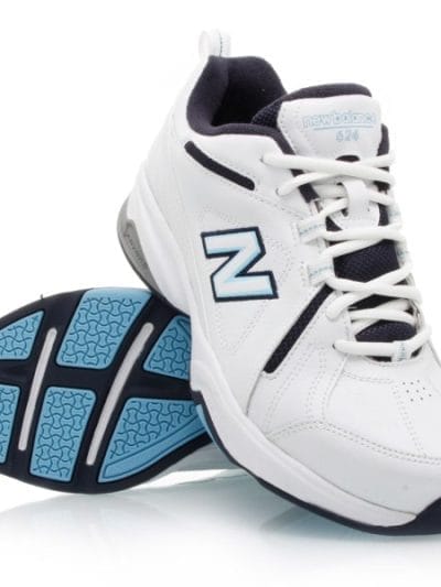 Fitness Mania - New Balance 624 - Womens Cross Training Shoes - White/Blue