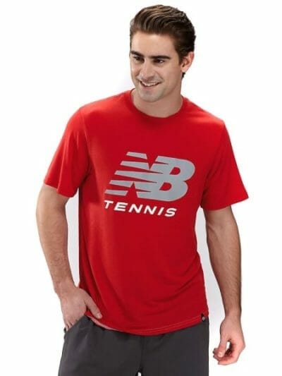 Fitness Mania - New Balance Big Brand Mens Tennis T-Shirt - Velocity Red