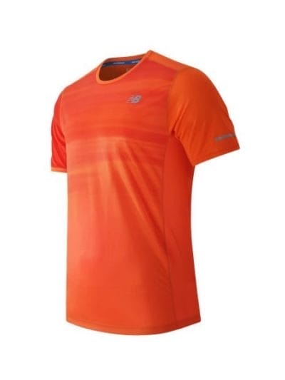 Fitness Mania - New Balance Ice Mens Short Sleeve Running Top - Lava/Chrome Red