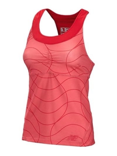 Fitness Mania - New Balance Printed Racerback Womens Tennis Tank Top - Watermelon/Ruby