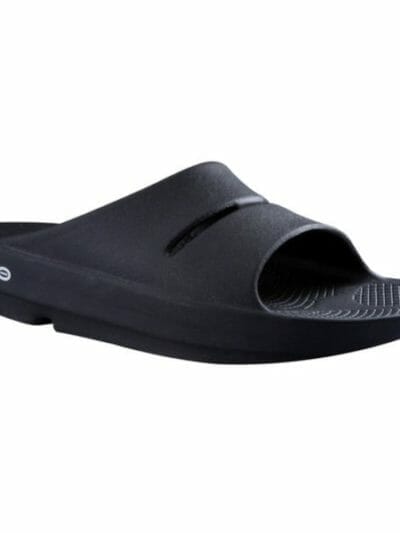 Fitness Mania - OOFOS OOAHH Slides - Mens Recovery Slides - Black