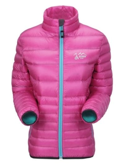 Fitness Mania - Ozark Courmayeur Ultralight Goose Down Womens Ski/Snowboarding Jacket - Pink