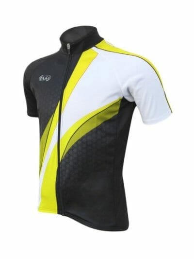 Fitness Mania - Poli Allos Wave Unisex Short Sleeve Cycle Jersey - Black/Yellow