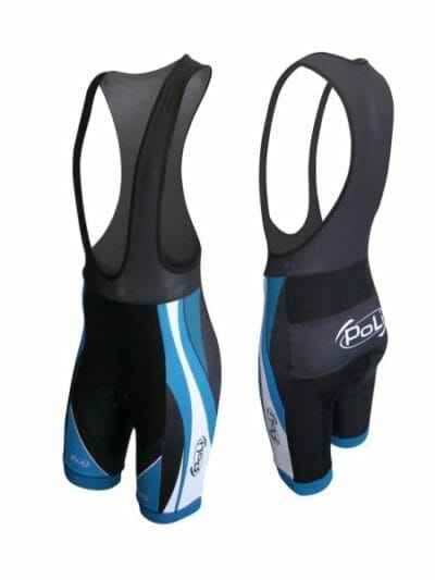 Fitness Mania - Poli Pilot Wave Pro Cycle Unisex Bib Shorts - Black/Light Blue