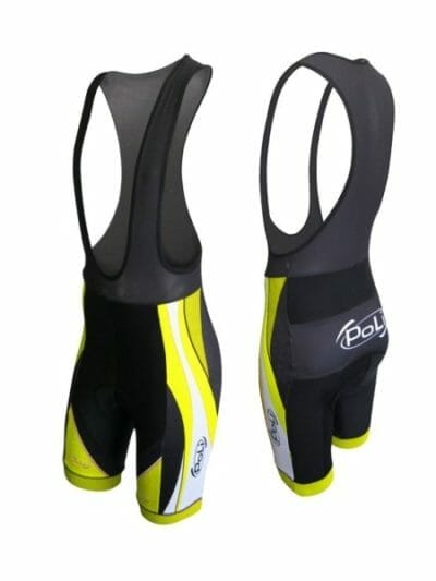 Fitness Mania - Poli Pilot Wave Pro Cycle Unisex Bib Shorts - Black/Yellow