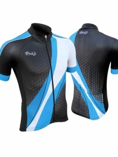 Fitness Mania - Poli Python Wave Pro Cycle Unisex Jersey - Black/Light Blue