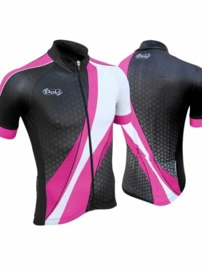 Fitness Mania - Poli Python Wave Pro Cycle Unisex Jersey - Black/Rose