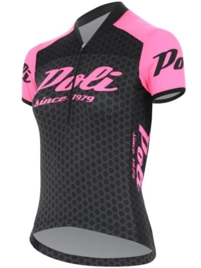 Fitness Mania - Poli Woma Retro 2 Pro Cycle Womens Jersey - Black/Rose