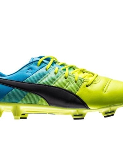 Fitness Mania - Puma evoPOWER 1.3 Leather FG Mens Football Boots - Yellow/Black/Atomic Blue